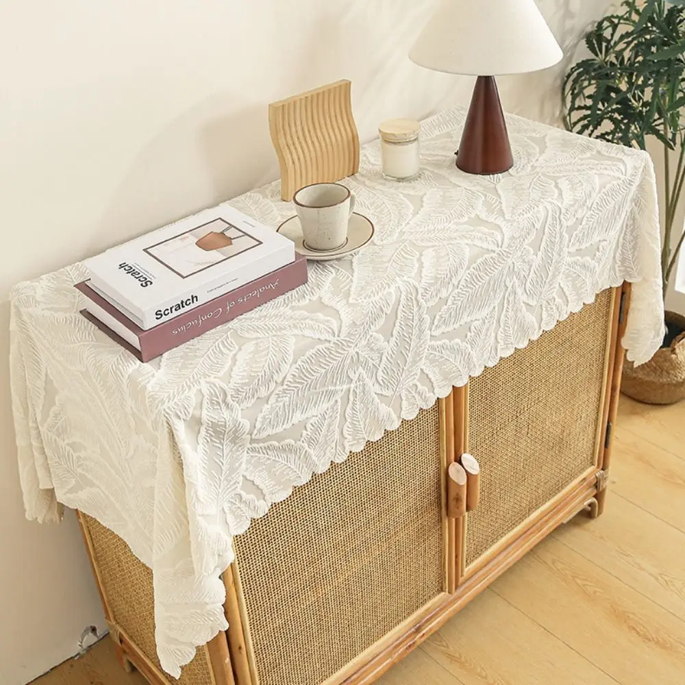 French Style Lace Tablecloth Dustproof Soft Embroidered Tablecloth Minimalist Openwork Design Square Tablecloth Dinning Tables