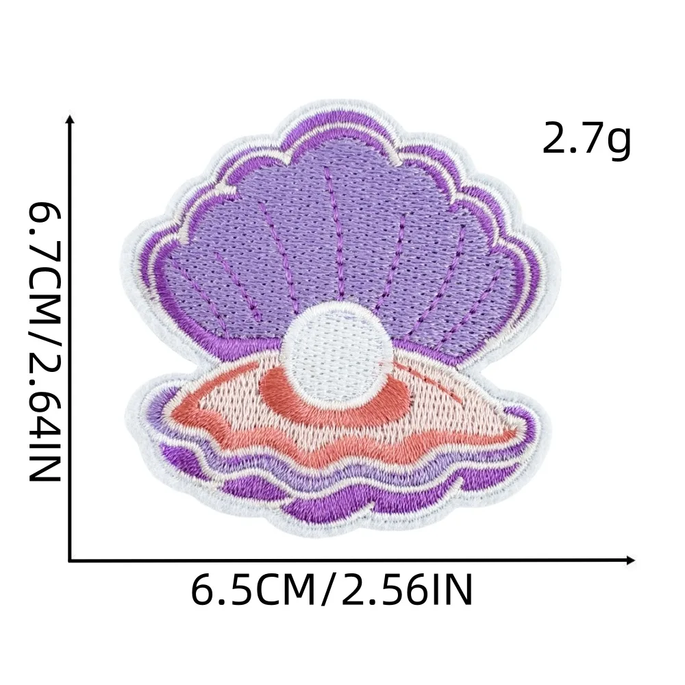 Mermaid Fish Shell Sea Animals Sewing Embroidery Iron on Patches for Clothing Sticker Applique Crab Starfish Dolphin Badges