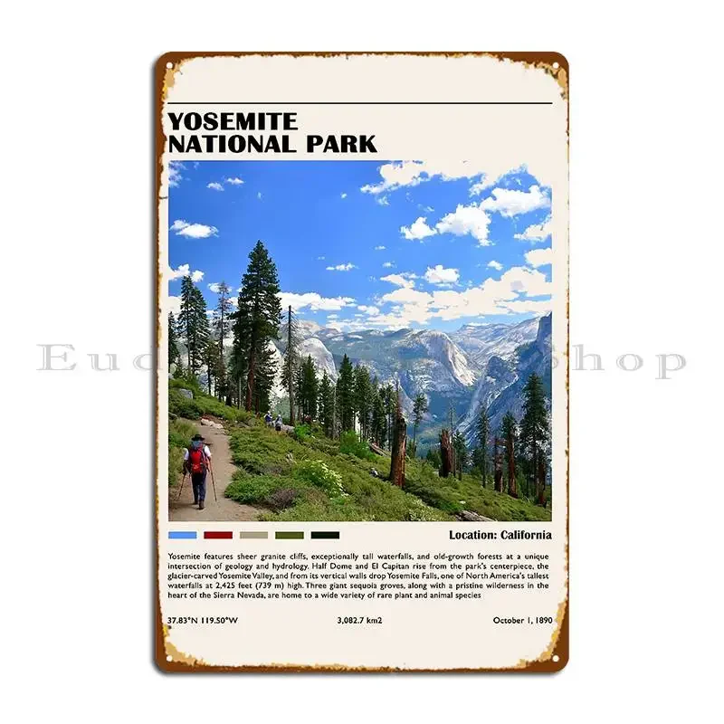 Yosemite National Park Metal Plaque Garage Designer Wall Mural Wall Decor Cinema Tin Sign Poster