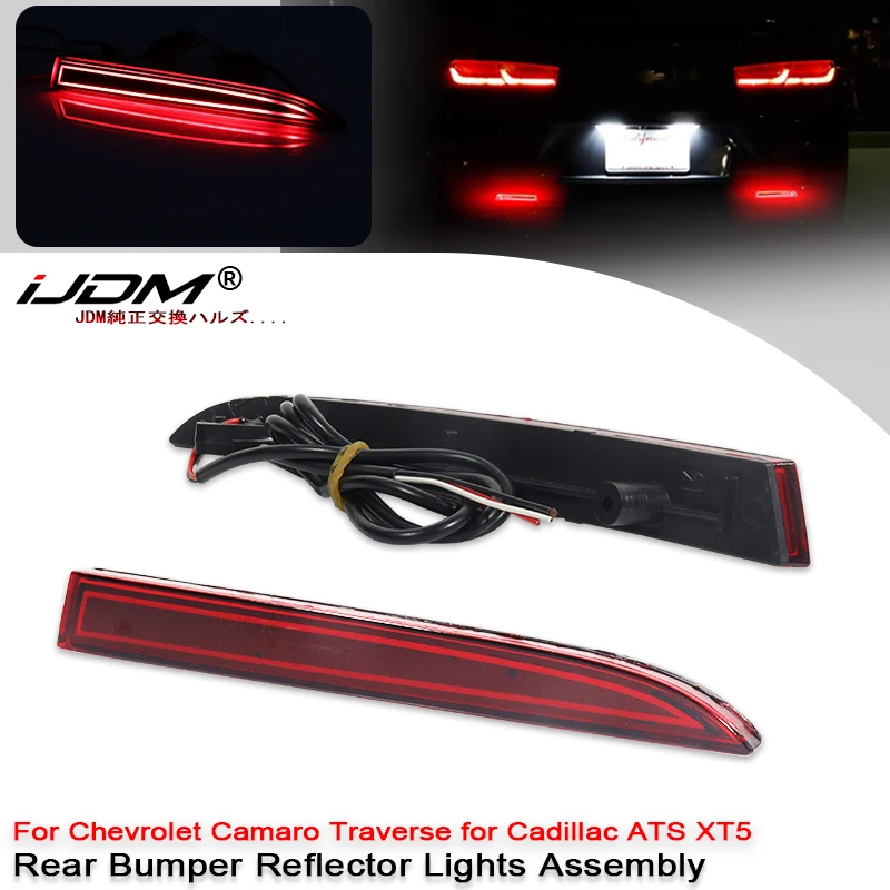 

LED Rear Bumper Reflector Light For Cadillac ATS XT5 For Chevrolet Camaro Pontiac G8 Function as Tail, Brake, Rear Fog Lamps 12V
