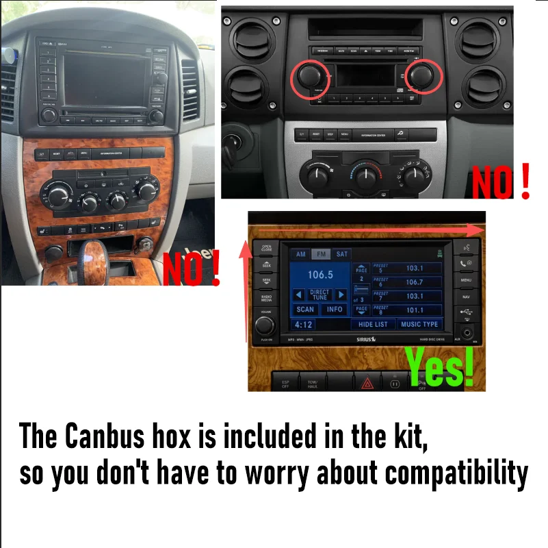7“ Wireless CarPlay Android auto For Jeep Liberty 2008-2013 6-128GB (8CORE) Screen Android15 Head Unit GPS Navigation Radio