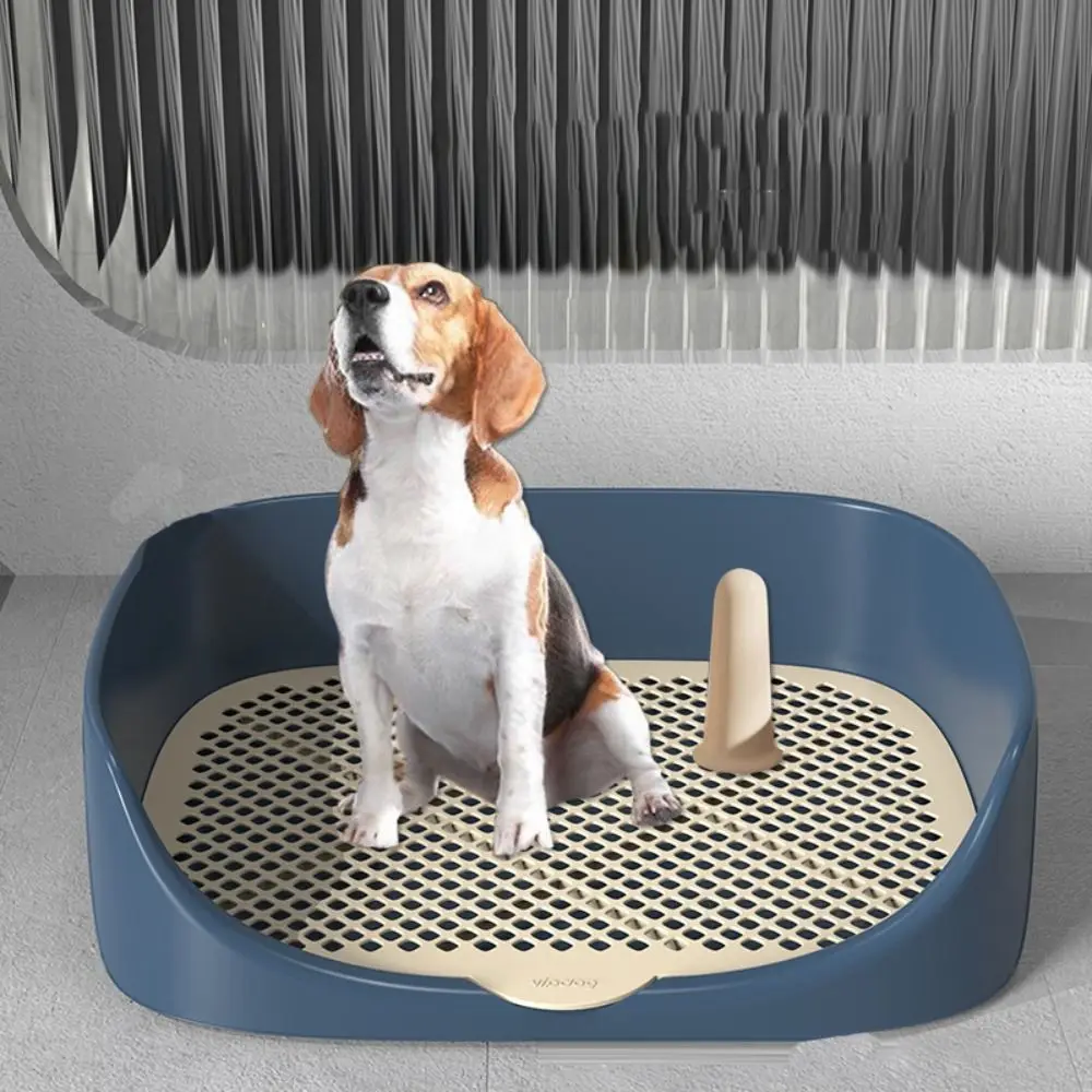 

Plastic Dog Potty Tray With Pillar Mesh Grid Panel Puppy Urinary Trainer Heightened Fence Prevents Splash Pet Training Toliet