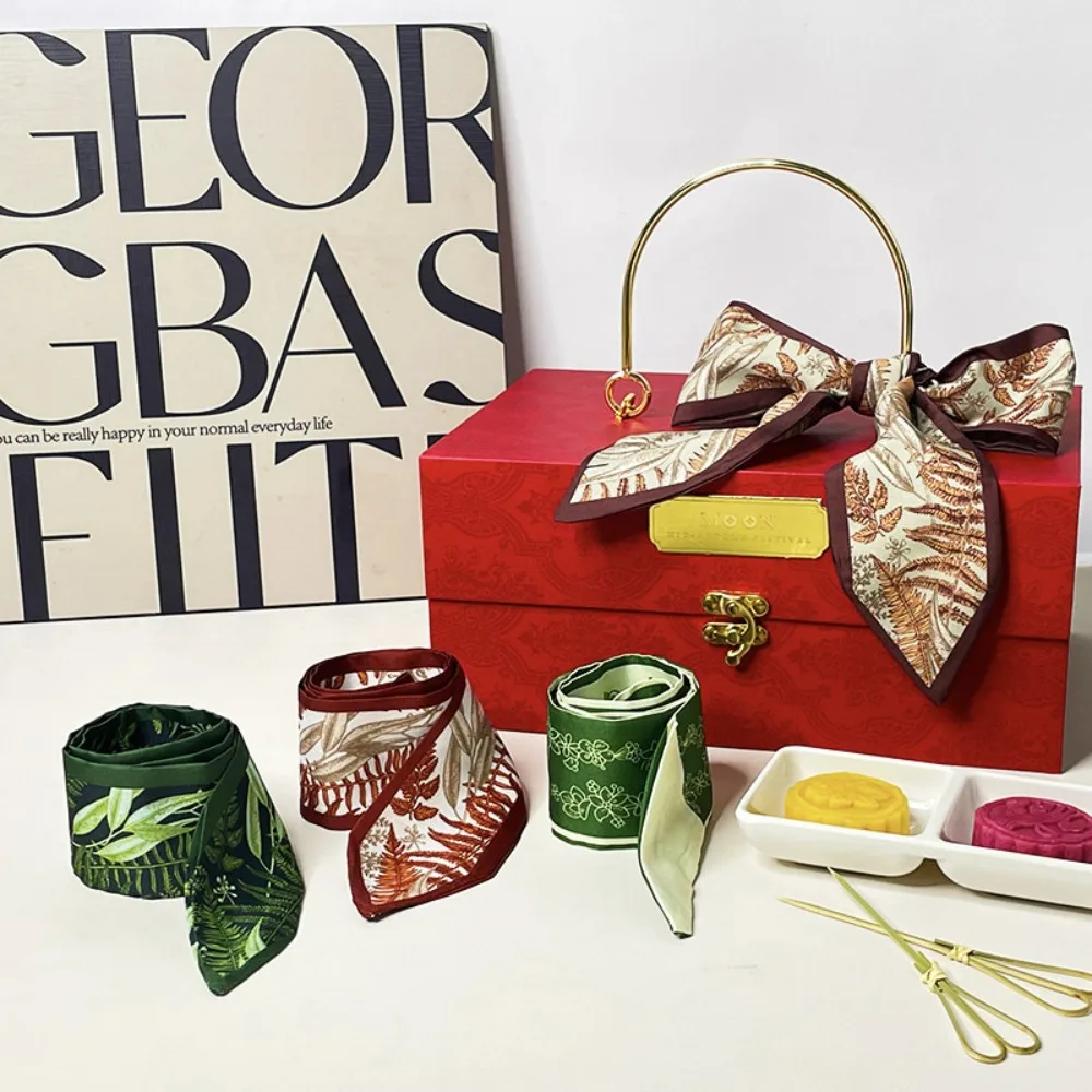 

Шейный платок, шарфы с камелией, текстильная лента, повязка на голову, дакрон, фестиваль середины осени, шарф в подарочной упаковке, диагональный шарф, простое плетение