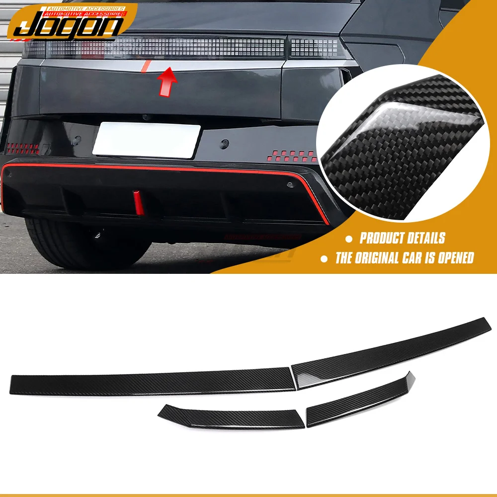 Real Carbon Fiber Rear Tailgate Tail Light Lower Molding Strips Trim For Hyundai Ioniq 5 N 2022-2025 Car Accessories Exterior