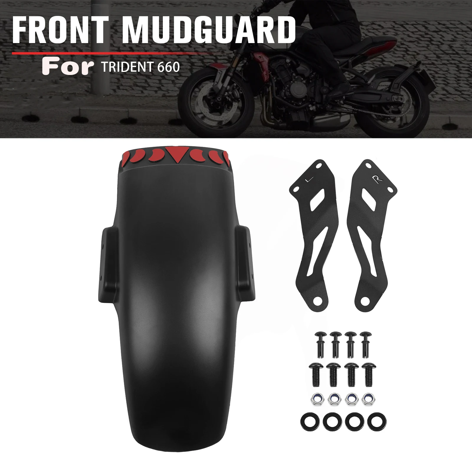 For Trident 660 Trident660 2021-2024 2023 Motorcycle Front Fender Extender Mudguard Extension