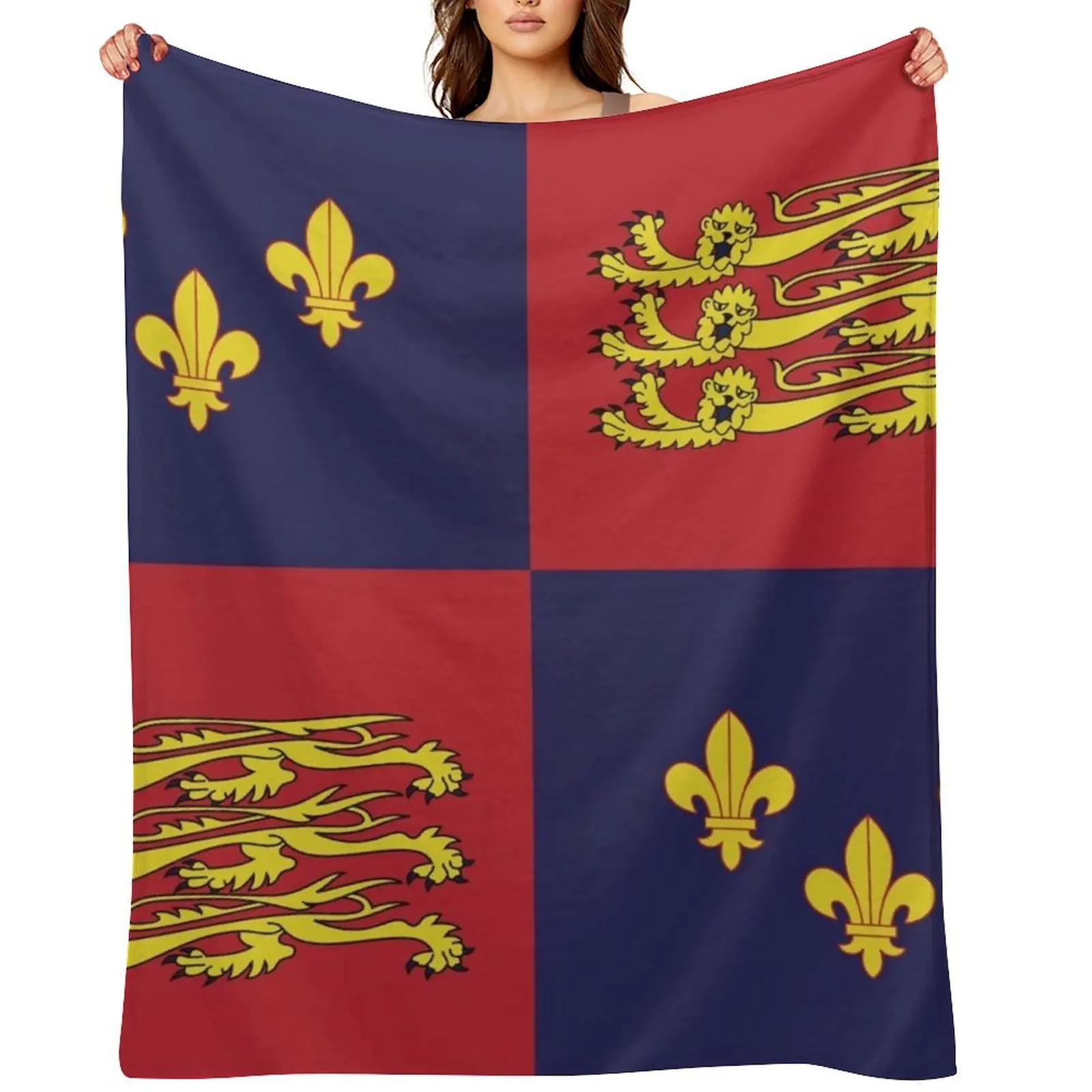 

Royal Standard of England / Medieval Flag / 1406-1603 Throw Blanket Tourist Summer for sofa Bed covers Blankets