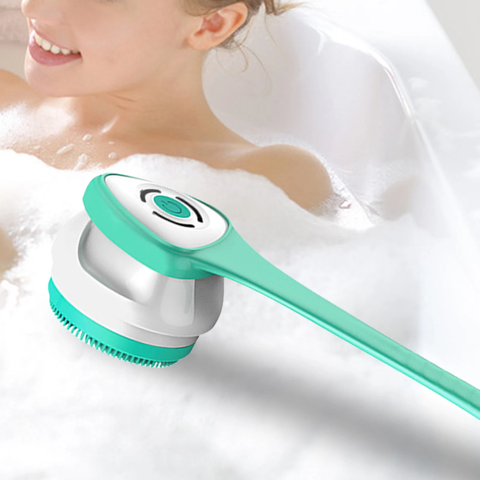 Body Brush Electric Bath Brush Body Massage Mud Brush Fully Automatic Long-Handled Bather Back Rub for Household