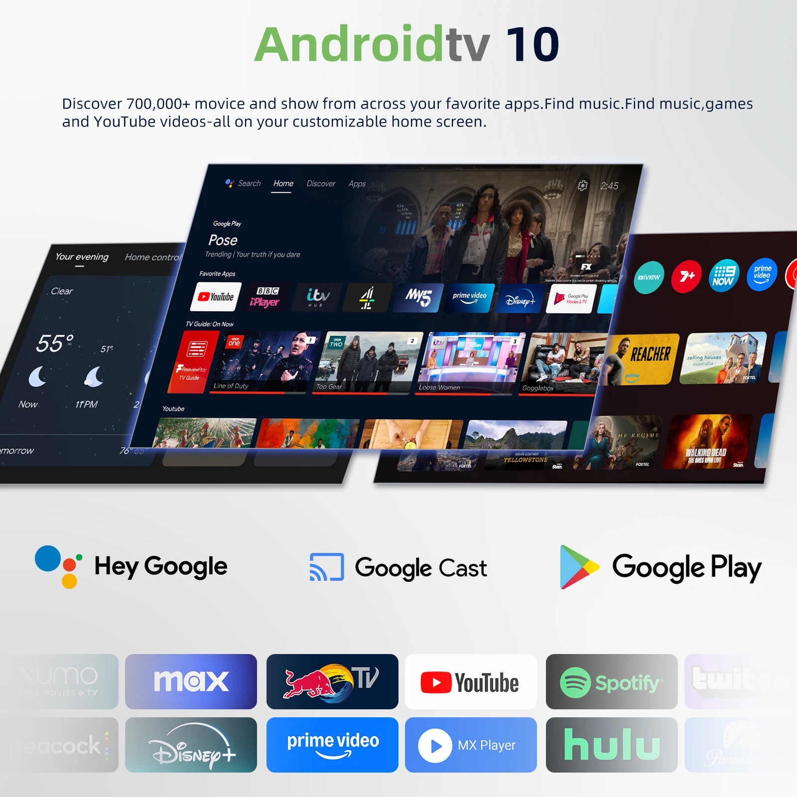 MECOOL Android TV Box KM9 Pro With Google Certified Google Voice Control 4K Video 2+16G 2.4G/5G WIFI 100M Internet Media Player