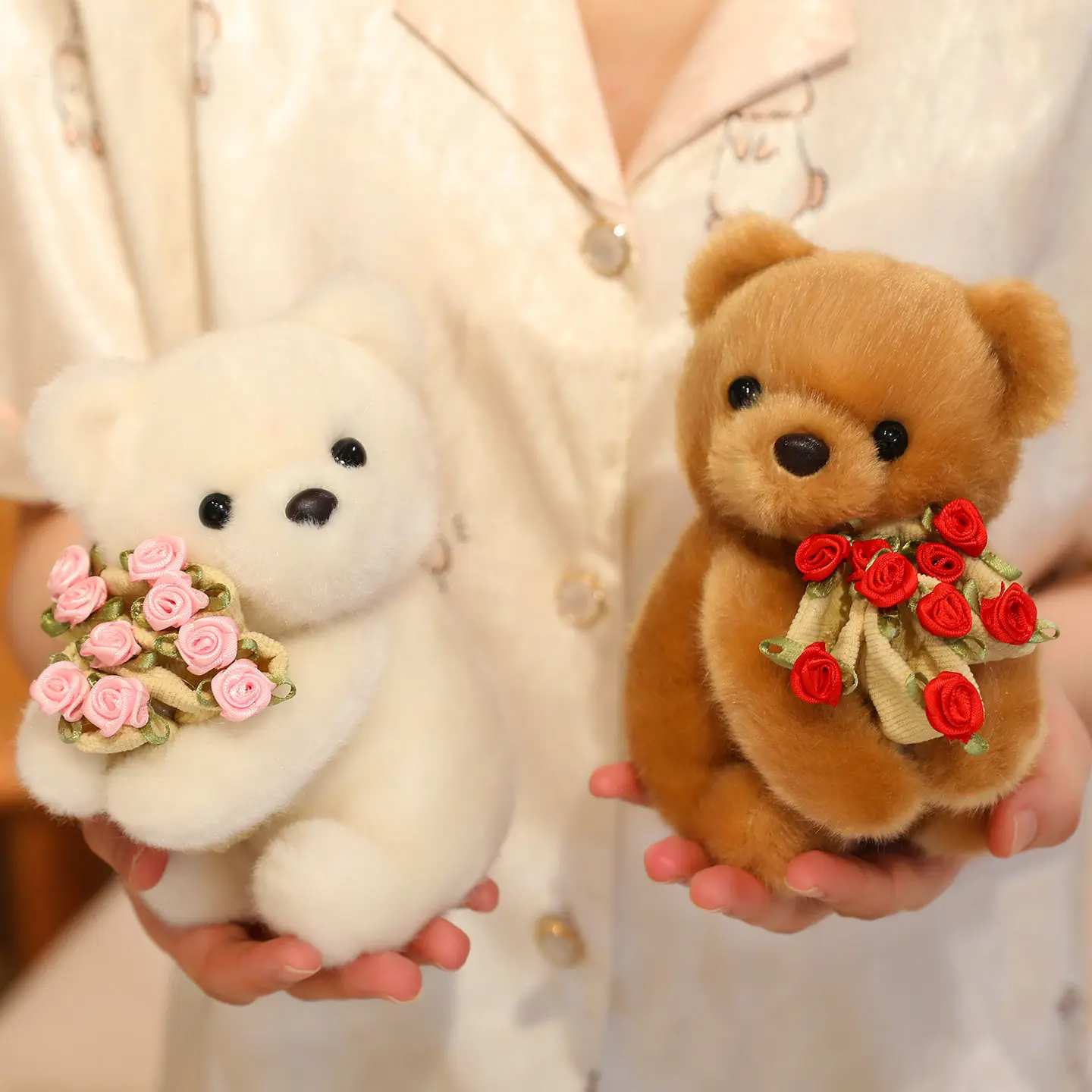 

Горячая ручная цветочная шляпа «сделай сам» с розой, плюшевые игрушки, мягкие плюшевые куклы, креативный свадебный букет, декор на день Святого Валентина