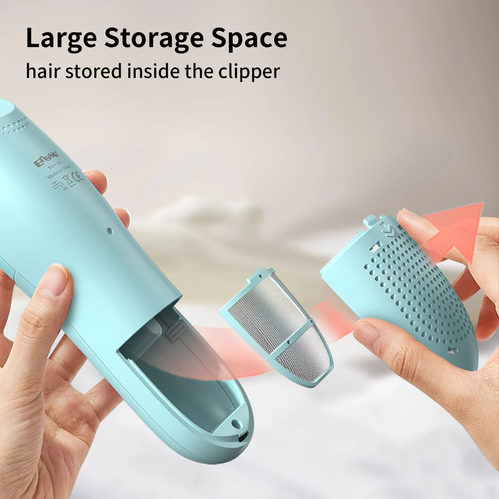 NEW Hair Clipper With Vacuum, Quiet Hair Trimmer Set, Waterproof Rechargeable Cordless Hair Cutting Kit With Safe Ceramic Blade