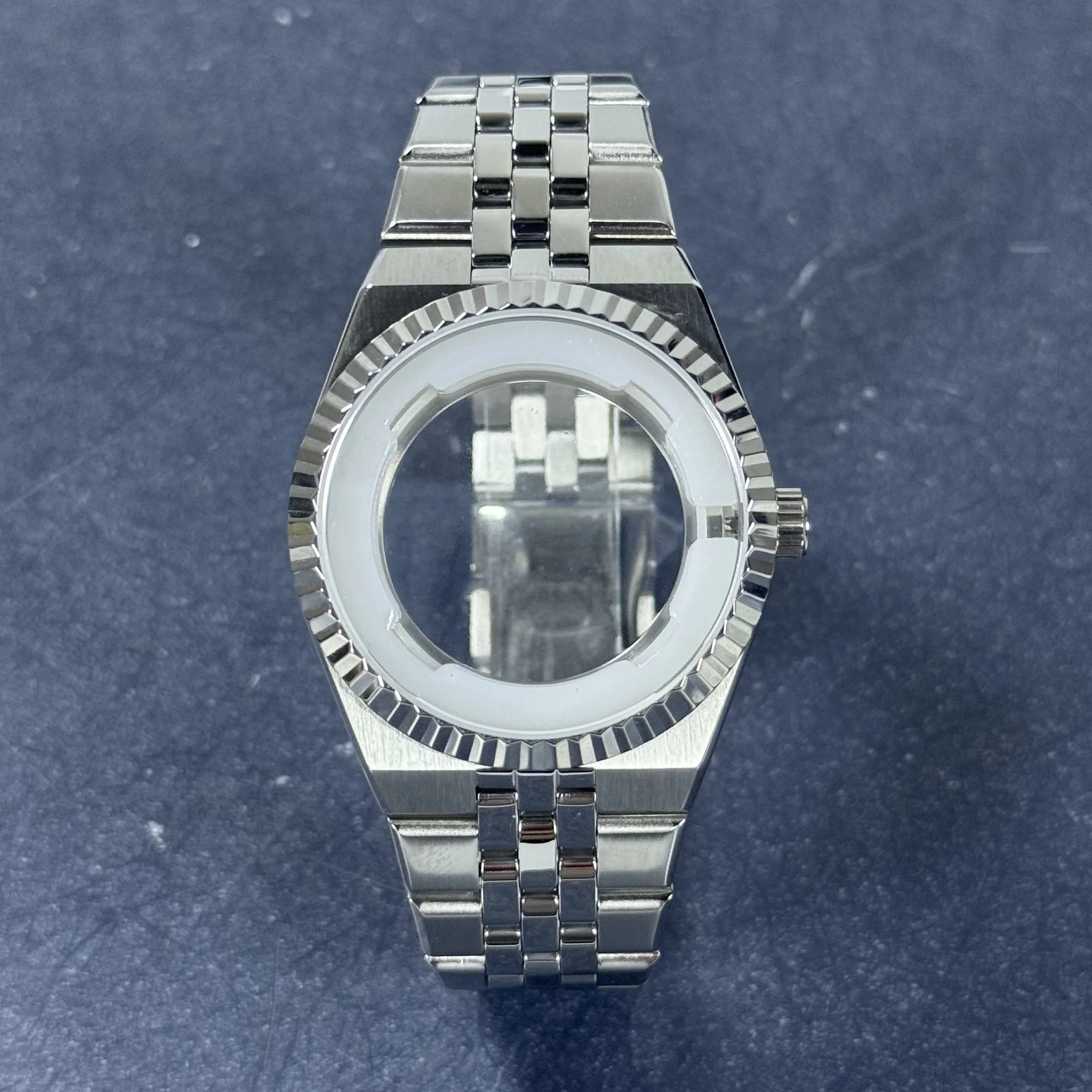 Caja de reloj mecánico automático Land de 40mm para miyota8215 ST1612, cristal de zafiro, parte trasera de cristal resistente al agua de 15atm