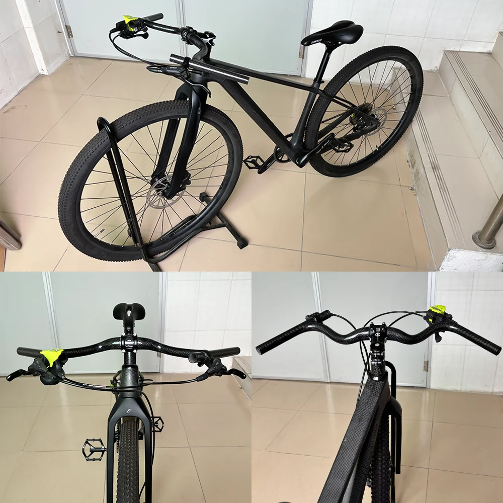 BALUGOE Hochsteife Carbonfaser-Mountainbike-Lenker, Modifikation, Upgrade, MTB-Lenker, Offroad-Fahrrad, 3K, 31,8 mm-22,2 mm – Detail 5