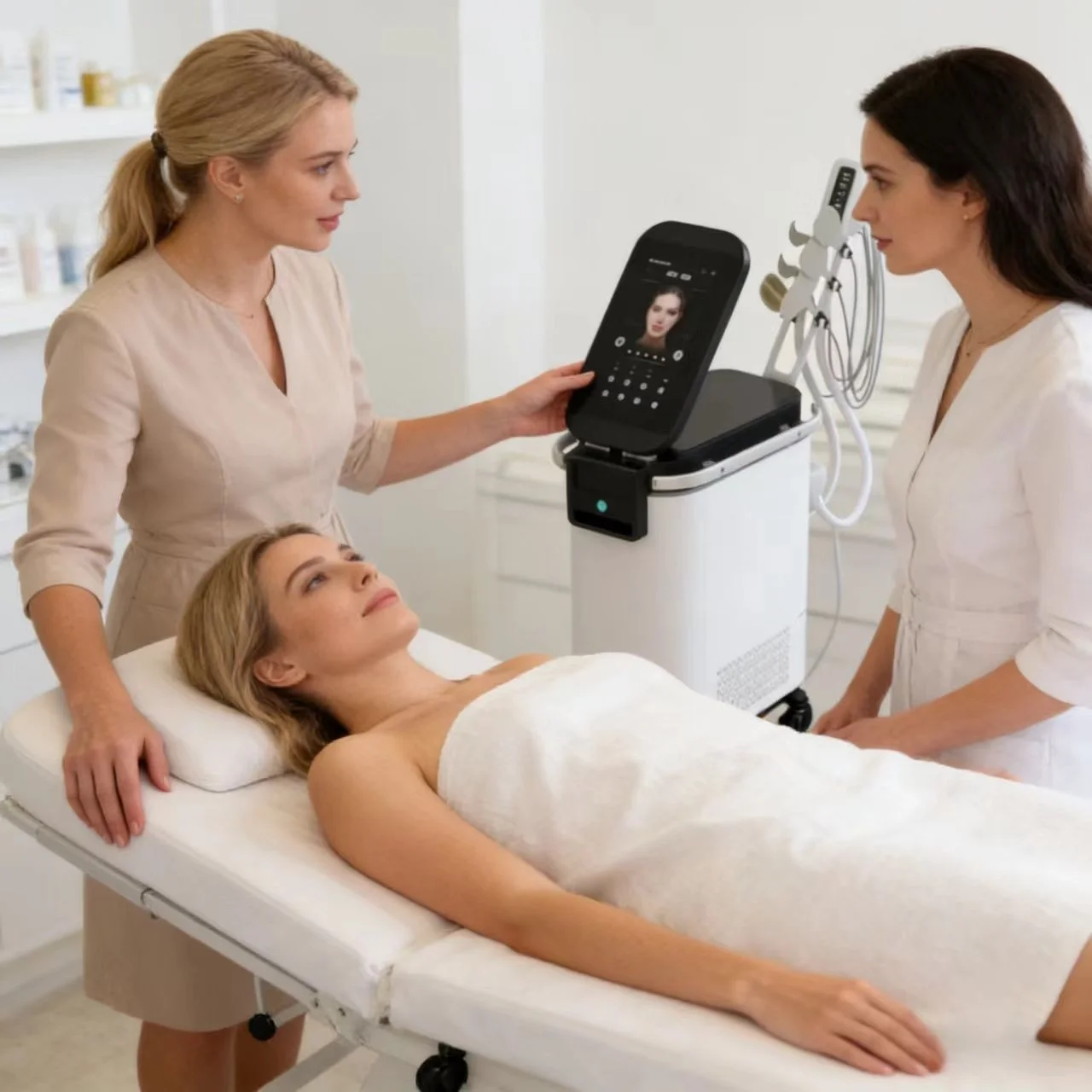 Rf Radio Frequency Face Lifting SLyric Machine Skin Tightening Machine Pe-face Em Pe Rf Ems Face Lifting Machine