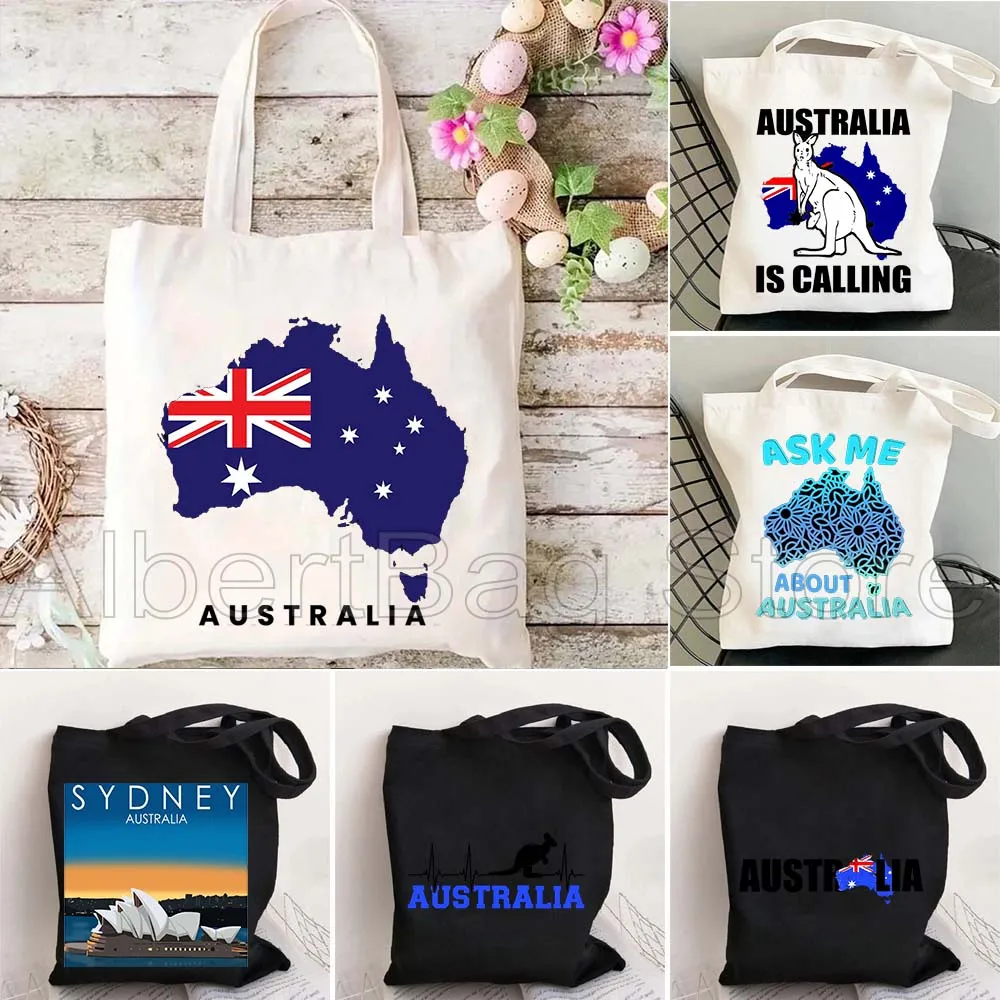 

Australia Flag Map Gold Coast Cute Customized Gifts Large Capacity Durable Canvas Tote Bag Shopper Shopping Bags Casual Handbag