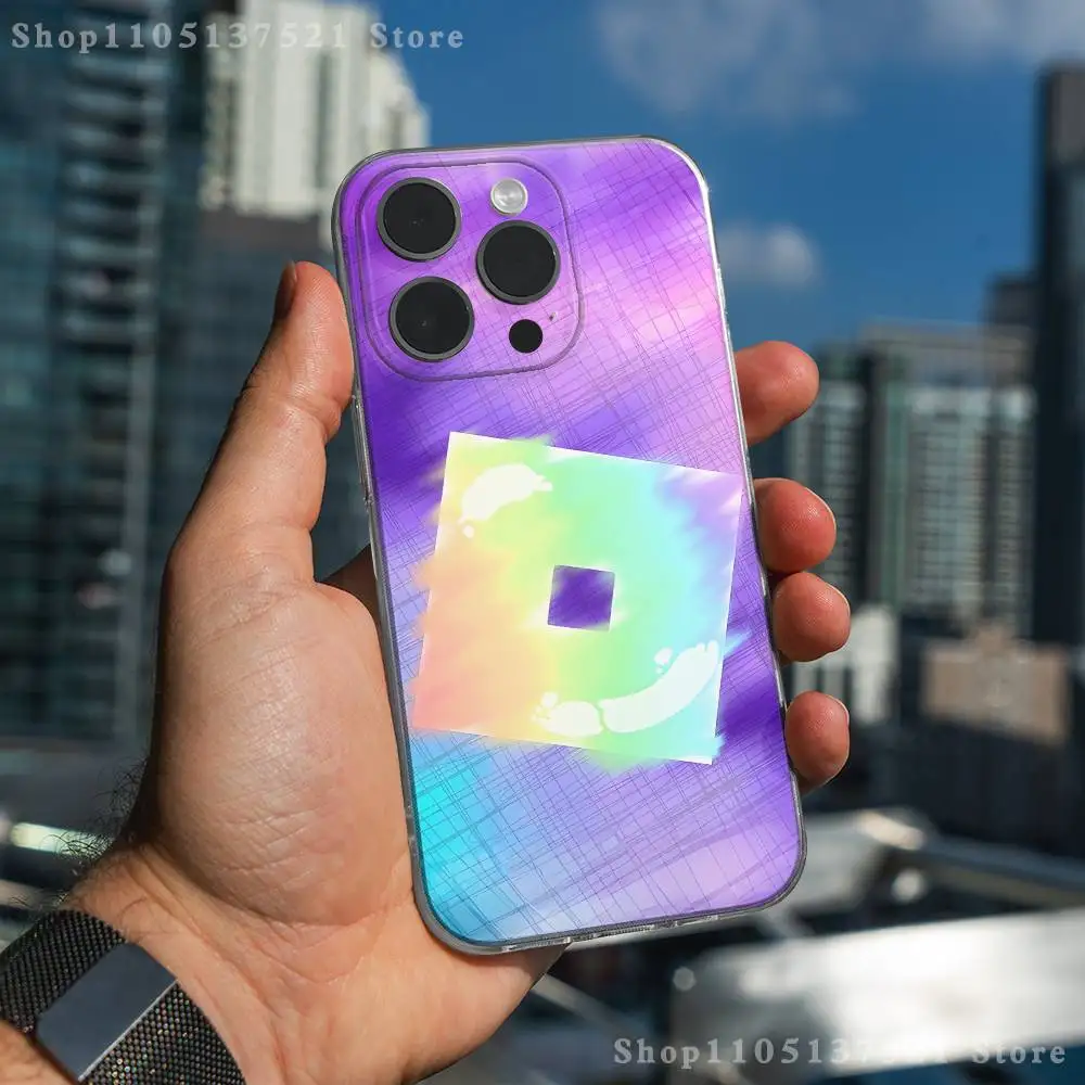 حافظة هاتف بشعار Game R-Roblox-ES لهاتف iPhone 17,16,15,14,13,12,11 Pro,Max,Plus,X,XS,XR,SE4,E غطاء ناعم شفاف صغير #2