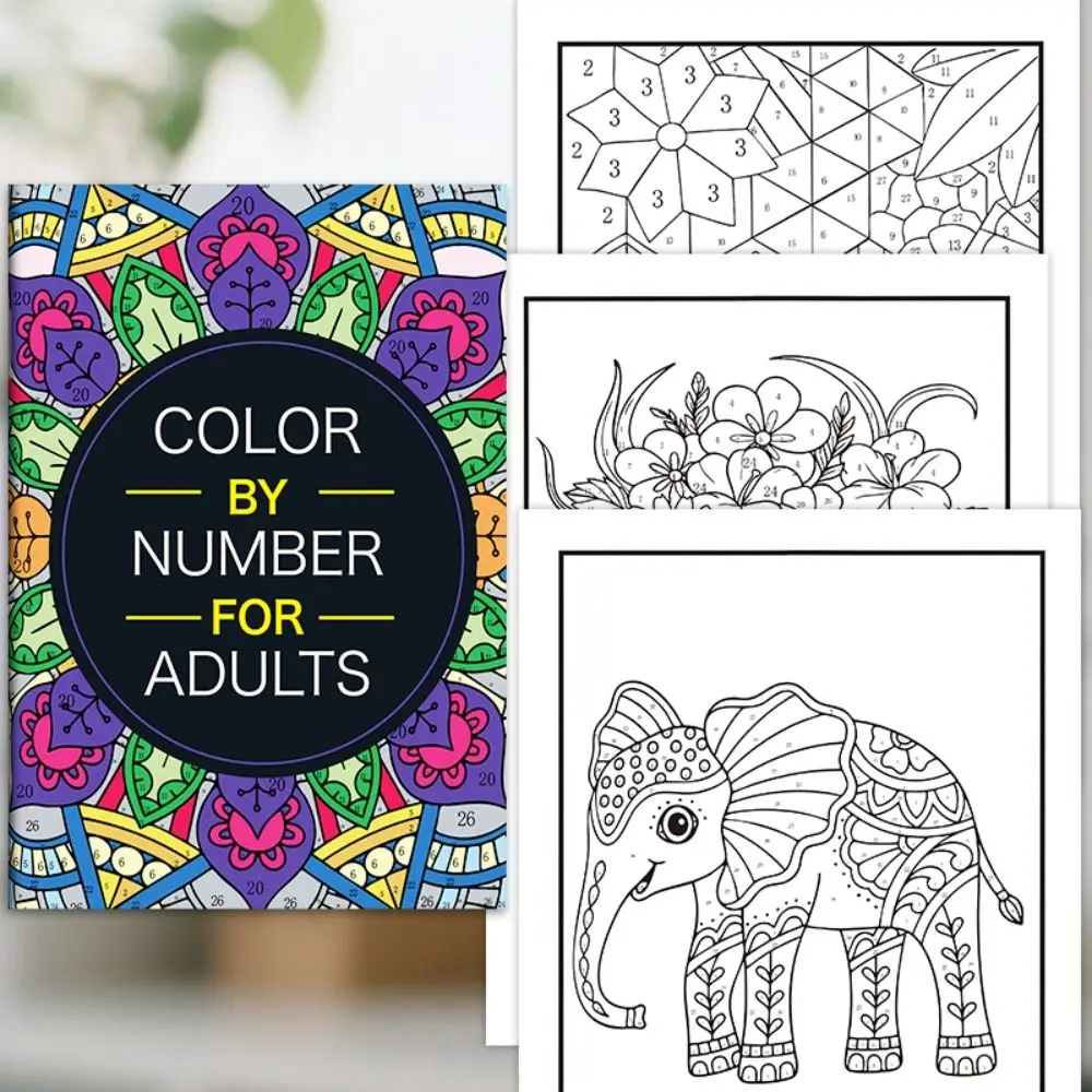 DIY Painting Color By Number Book Number Painting Hand Drawn Artistic Coloring Book Anti-Stress Relaxation Drawing Painting Book