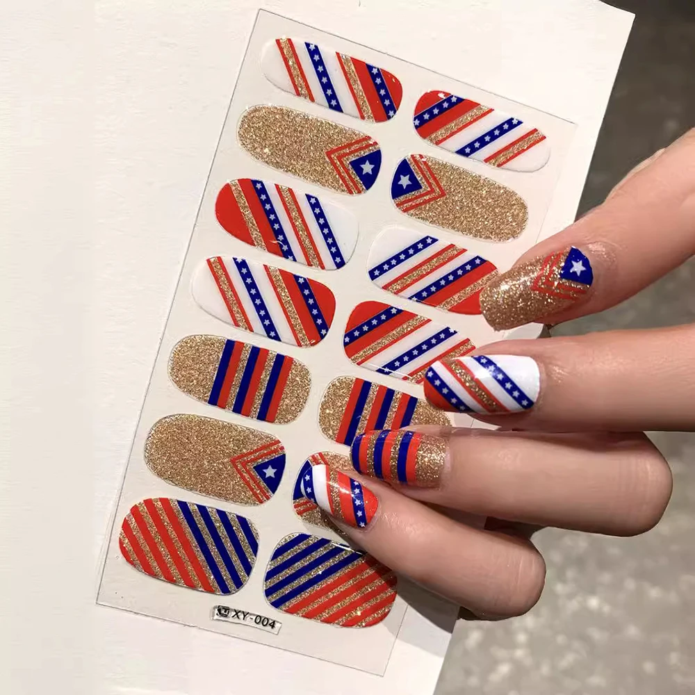 1pc American Independence Day Nail Stickers Sets  National Flag Elements Self Adhesive Stickers