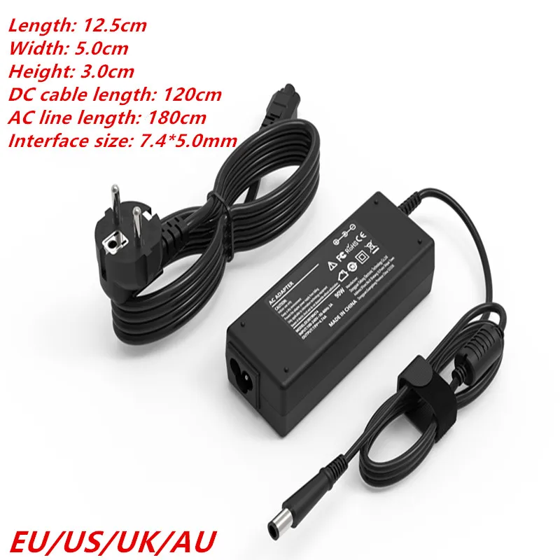 

90W Laptop Adapter Charger for HP Elitebook Probook Compaq G1 G2 745 820 2530p 8530w g020 5110 2304 B010 6560b 6570b 6470b 4530s