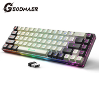 GEODMAER 65% Wireless Gaming Keyboard Rechargeable Backlit Gaming Keyboard 68 Keys Wireless Keyboard for PC Laptop Windows