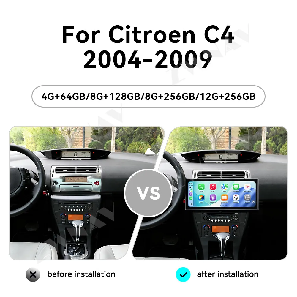 Car Media For Citroen C4 2004-2009 Android 15 15.8 Inch HD Touch Screen Car Gps Multimedia Player Car Interior Accessories