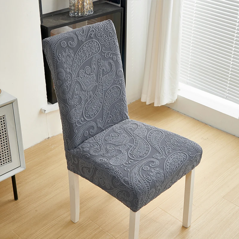 Jacquard Chair Cover for Dining Room Wedding Banquet Stretchy Chair Protector 1/2/4/6 Pieces Chair Slipcover Washable Easy Care