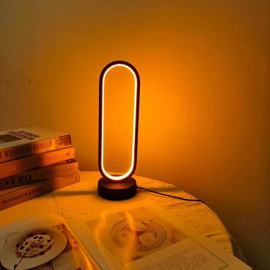 Imagem -04 - Quarto Anel Led Night Light Escurecimento Cabeceira Lâmpada Sala de Estar Cores 1pc