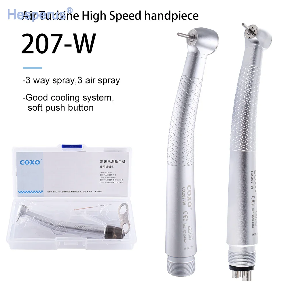 Hot Den tal COXO CX207-W Push Button Handpiece Air Turbine High Speed Handpieces den tistry Tools