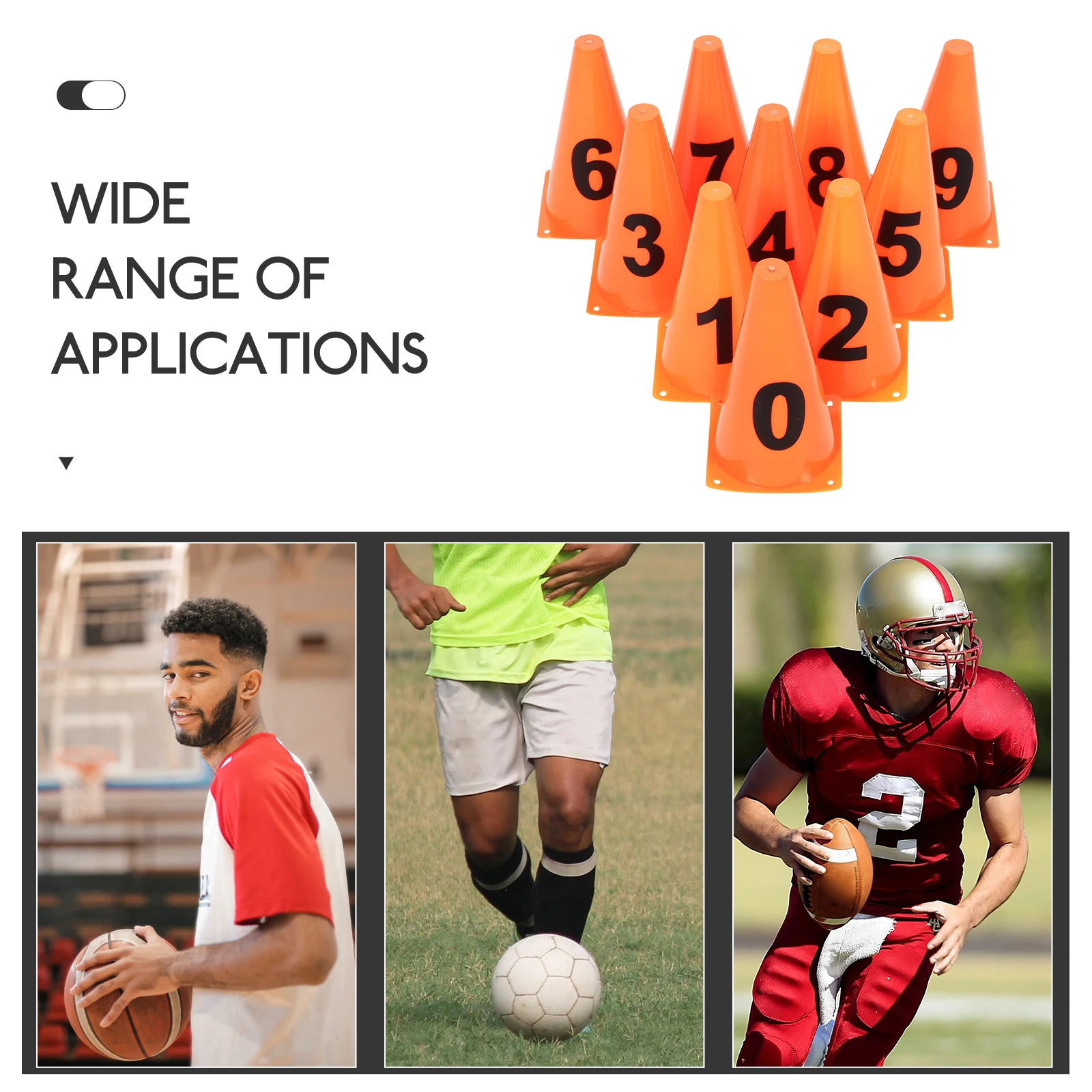

1Set Numbered Soccer Cones Bright Colored Durable Sports Training Cones for Kids Agility Soccer Football Practice