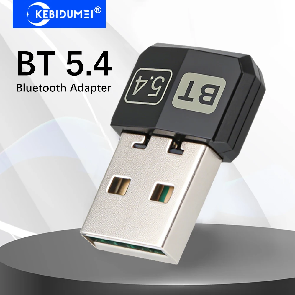 KEBIDUMEI Bluetooth 5.4 Adapter USB Dongle Adapter for PC Laptop Wireless Mouse Keyborad Music Audio Receiver USB Transmitter