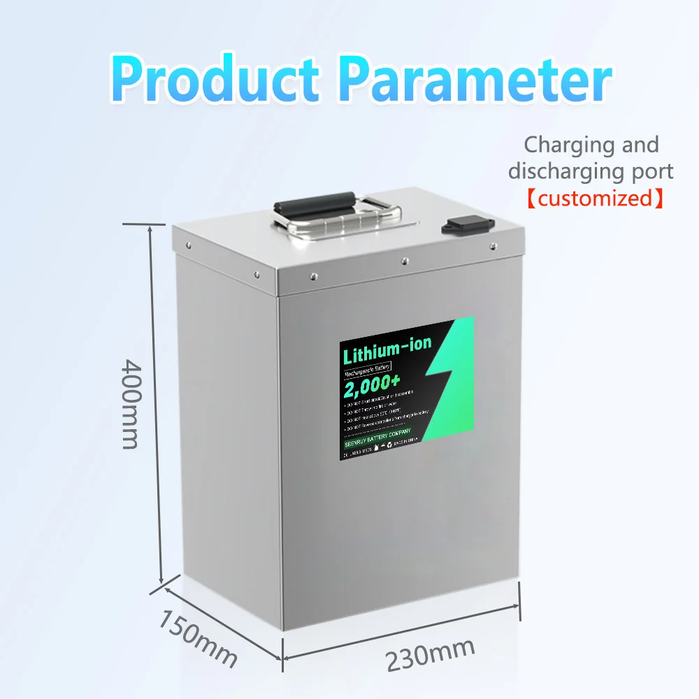 60V 50Ah Li ion With 10A Charger Lithium Polymer Battery Pack Built in BMS Perfect For Tricycle Electric Wheelchair Motorcycle