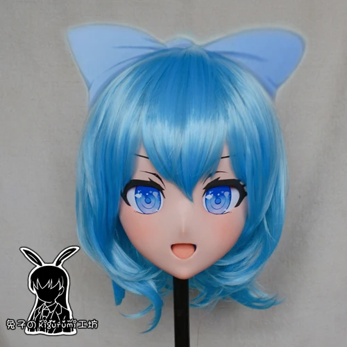 (RK9171)Top Quality Handmade Female Resin Cosplay Japanese Role Play Cirno Kigurumi Mask Crossdresser Doll Transgender Mask