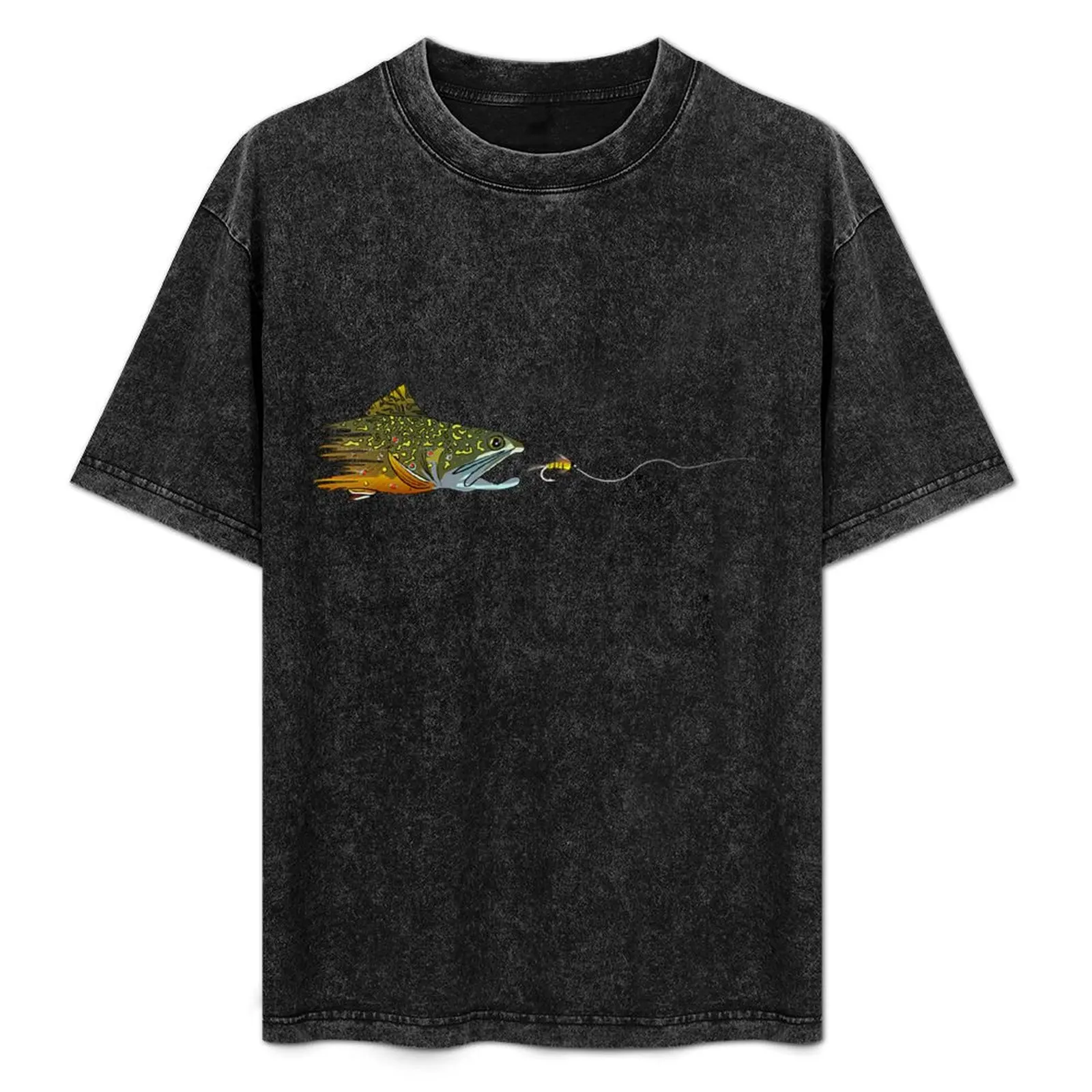 

Fly Fishing Brook Trout Dry Fly Tying Fisherman T-Shirt Casual Holiday Short Sleeve Tee