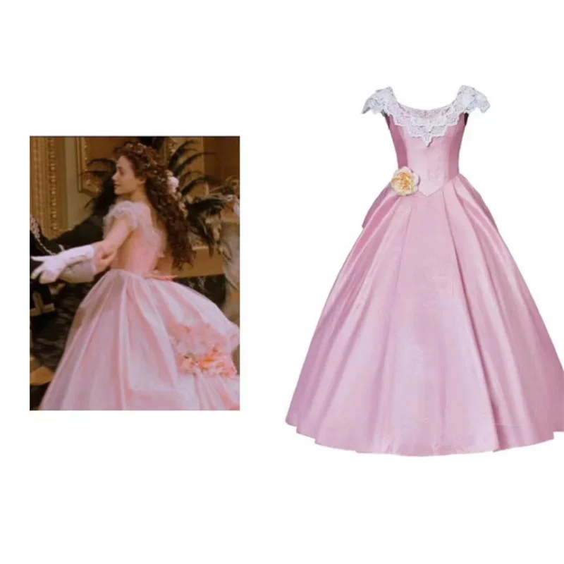 

The Phantom of the Opera Christine Daae Pink Rose Ball Gown Wedding 1880S Basil Rococo Dress