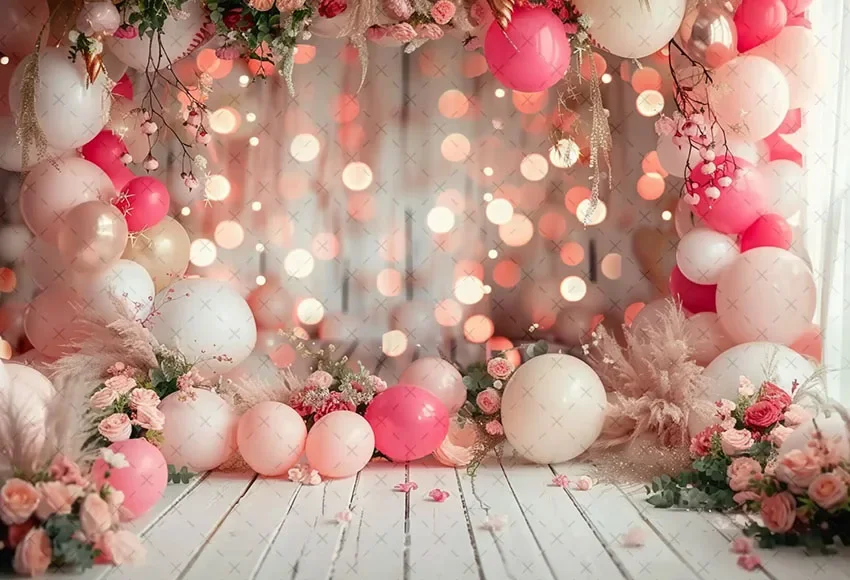 Mehofond 사진 배경 발렌타인 데이 꽃 풍선, 어린이 생일 케이크 스매쉬, 초상화 장식 배경, 사진 스튜디오