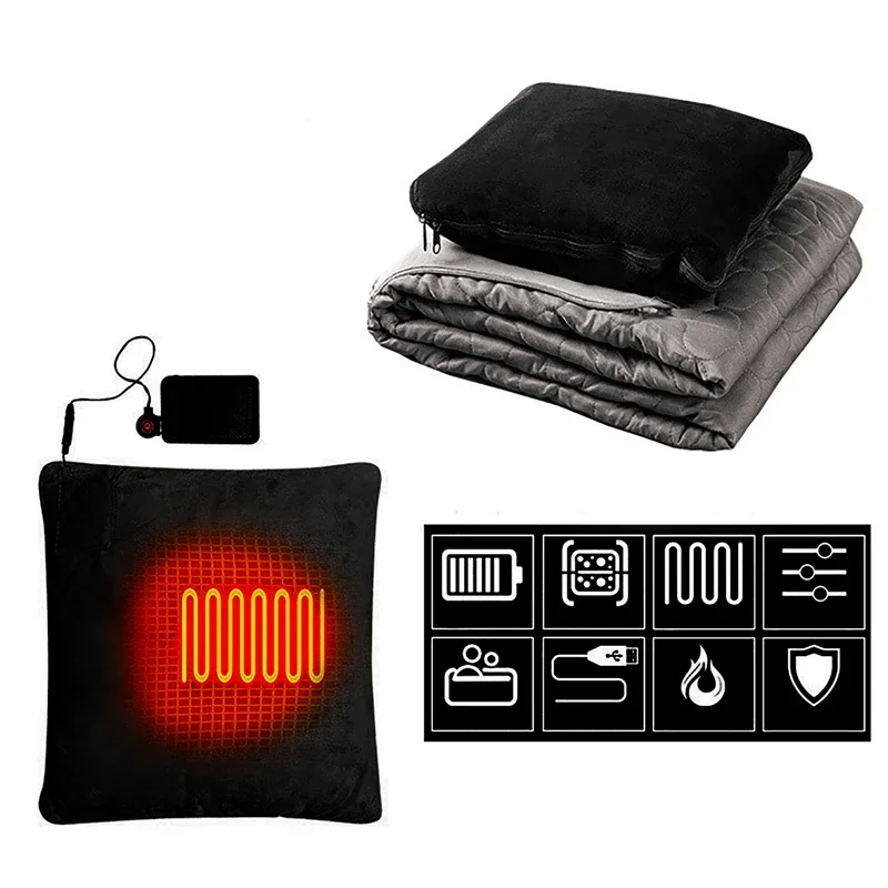 Multifunctional 3-speed Constant Temperature Adjustable Heating Pad Electric Blankets Dual Use Pillow for Car Office Home Use