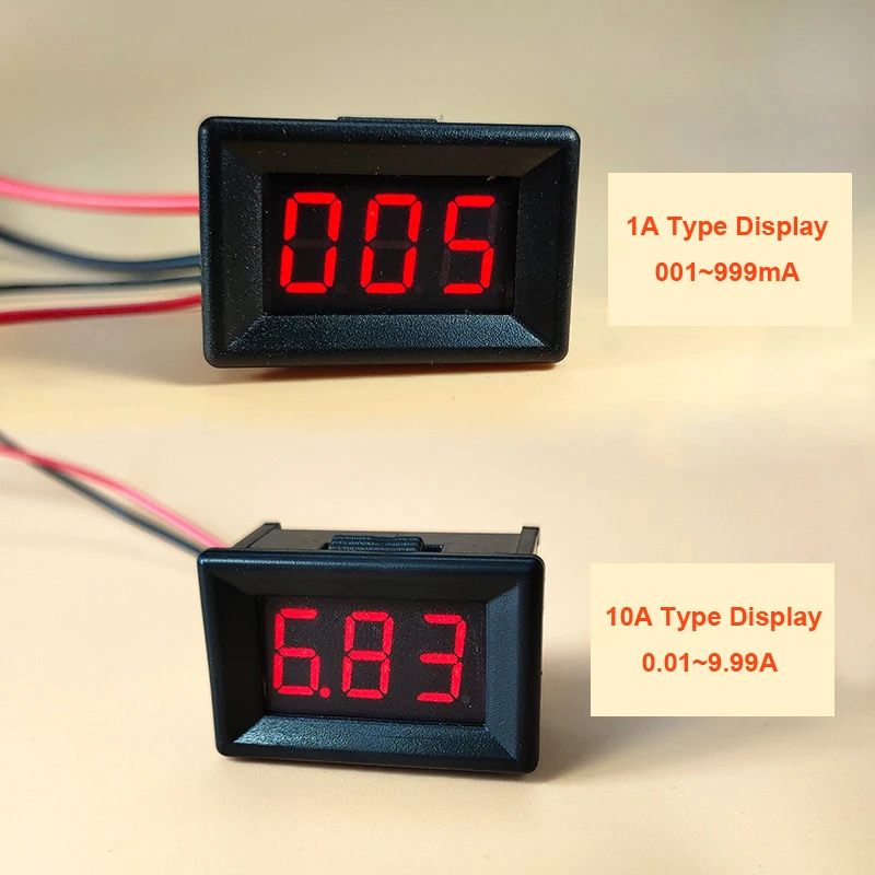 DC 0~ 1A 0.56 LED Digital Display Ammeter Detector High Precision Digital Ammeter Red Small Current Meter Panel Amp Gauge