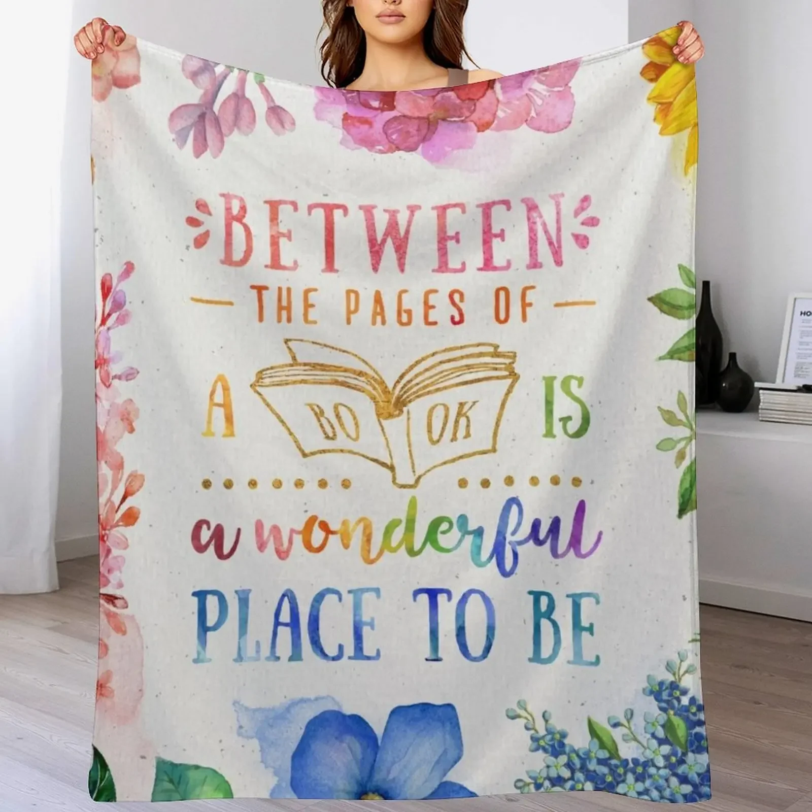 

Between the pages Throw Blanket Flannel Fabric Soft Luxury Thins Blankets