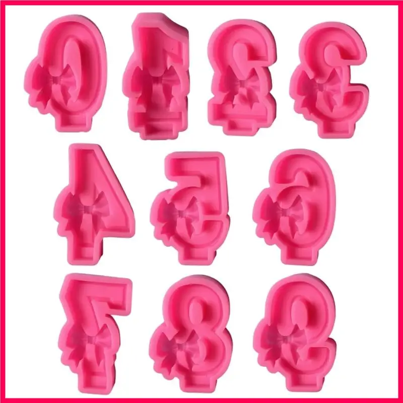 

H051 Bowknot Number Silicone Molds Silicone Soap Molds for Epoxy Resin Project