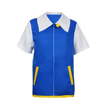 Anime Trainer Kostym Ash Ketchum Hoodie Cosplay Jacka Handskar Hatt Hela Set Halloween Outfit 10 best sales Ash costume - №3
