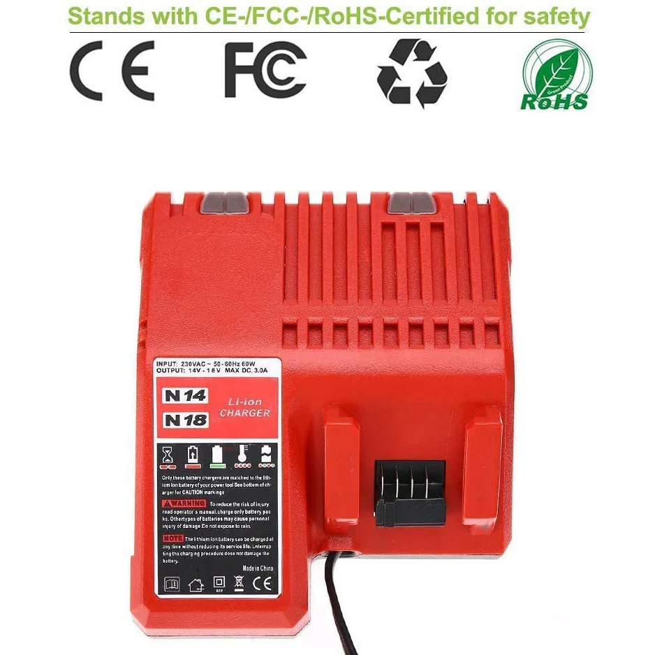 Best price Eu/US Plug 18V Power Tool Lithium Battery Charger Replacement For Milwaukee Charger 18V drop shipping