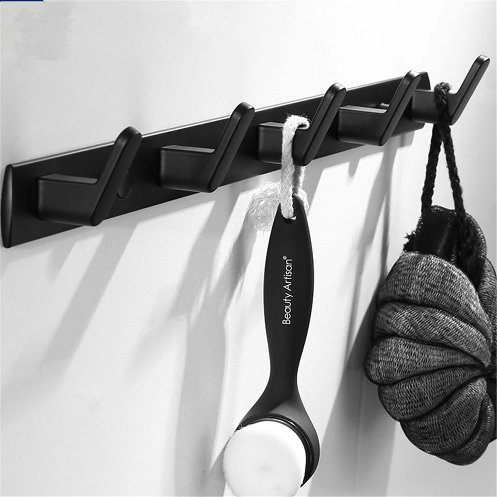 Aluminum Alloy Wall Coat Rack Key Holder Rack Towel Hooks Clothes Rack Hanging Hooks Bedroom Home Decor Bathroom Accessories