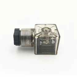 DC24V Solenoid Valve Plug Ac220v Junction Box High-Quality Connector Hydraulic 2+PE Terminal 10A250VAC With Lamp