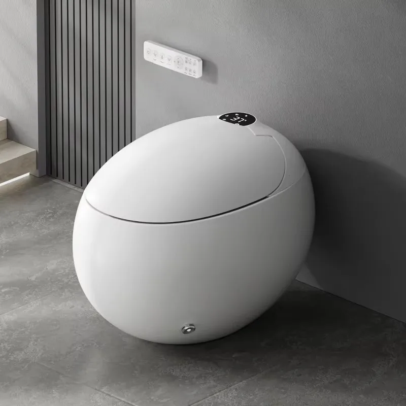 Smart Toilet with Auto-Sensor Inodoro Bowl WC Toilet with P-Trap Drainage Smart Wc Toilet Remote Control Intelligent Egg Shape