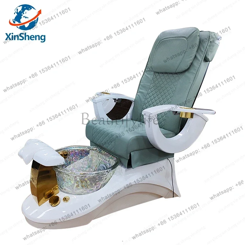 Foot Bath Nail Chair Pedicure Chairs with Electric Back Massage Salon SPA Foot Massage Manicure Furniture Sofa Material