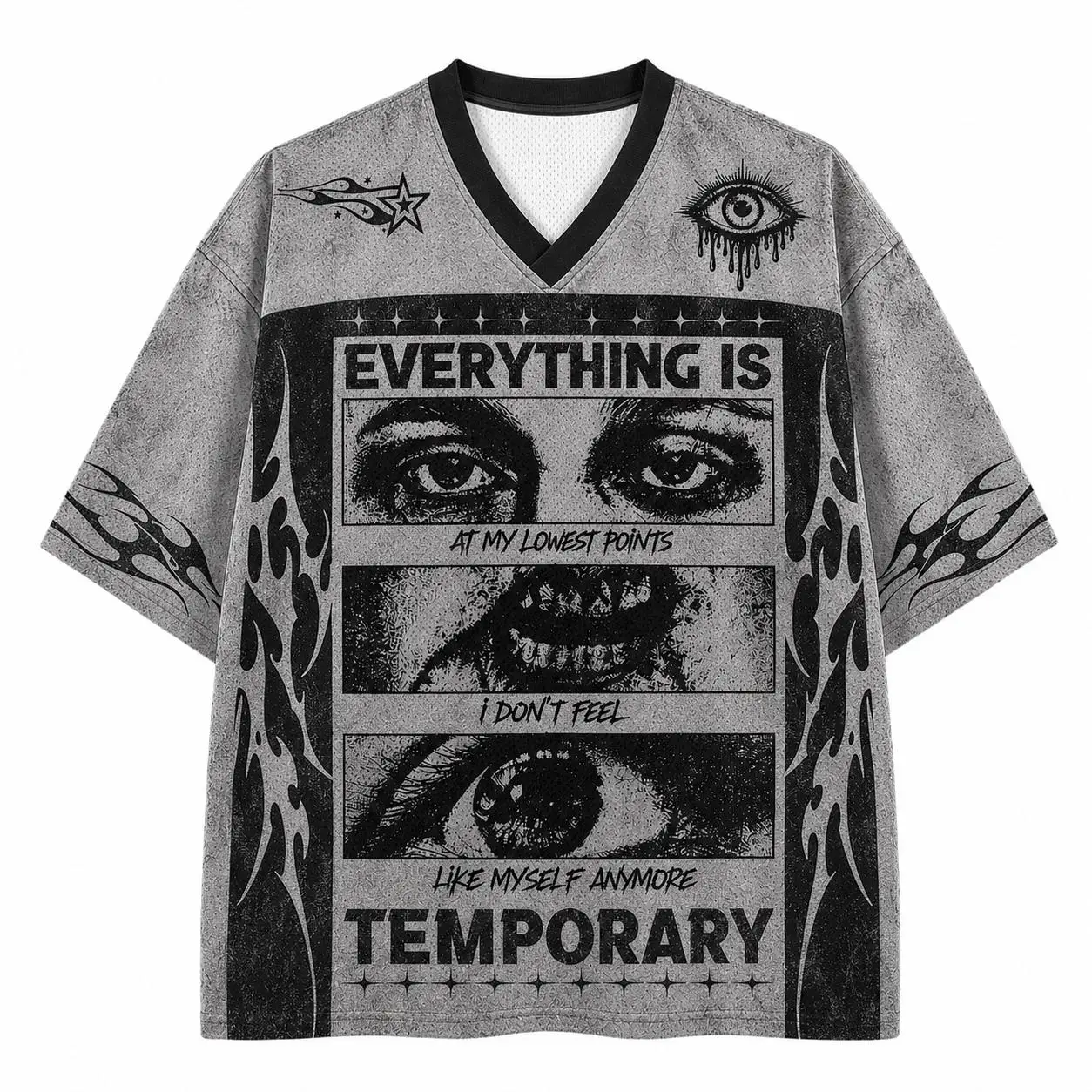 2026 Summer Fashion Retro Don't Give Up on Yourself At The Lowest Point. 3D Printed Outdoor Leisure Fitness Style V-neck T-shirt