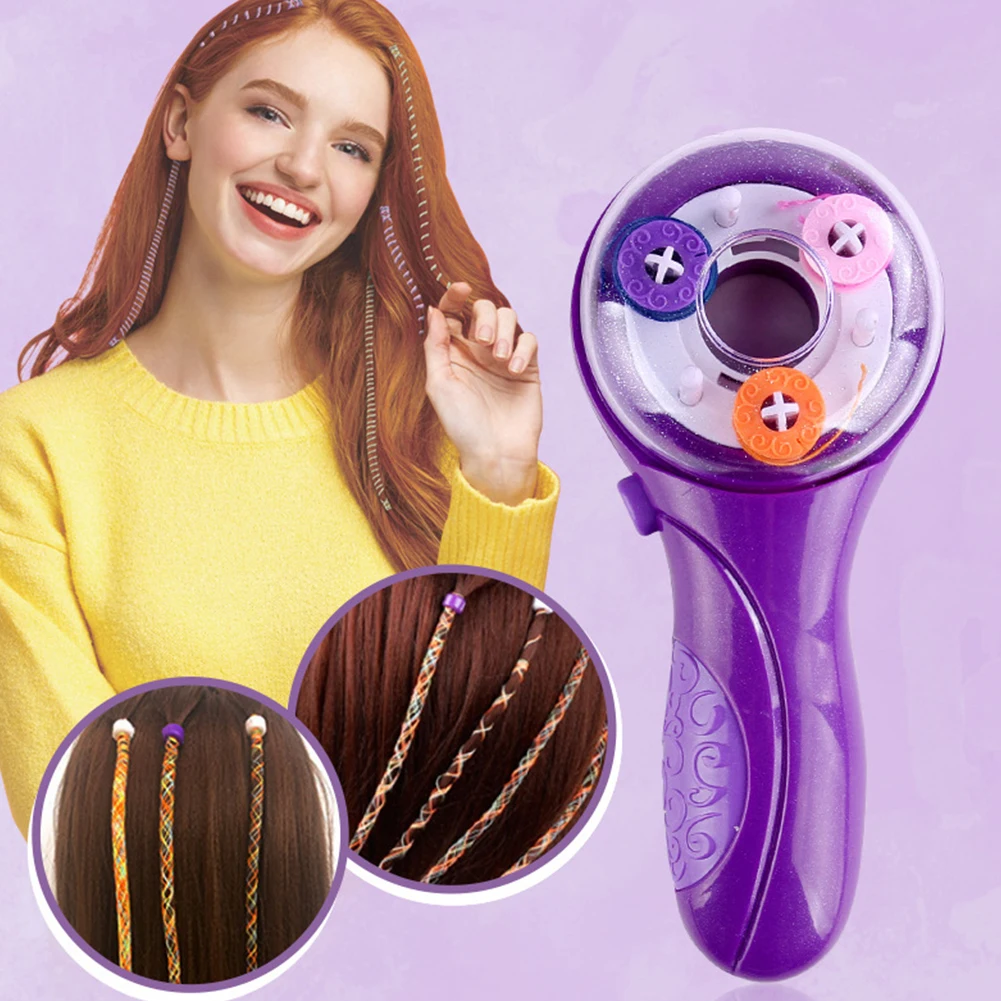 Kit de trenzador de pelo eléctrico DIY, herramienta de decoración del cabello para niña, trenzador de pelo automático, juguete de salón con gancho para el pelo, regalo de goma para niños