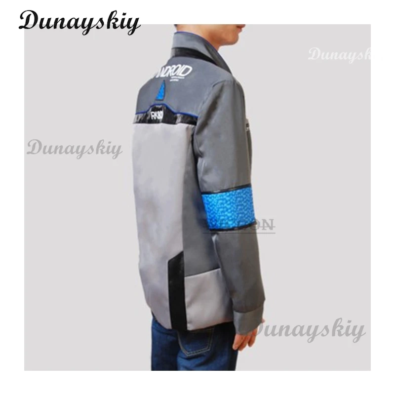 Disfraz de Cosplay del juego Detroit Become Human para hombre, conjunto completo de chaqueta, camisa blanca, abrigo RK800