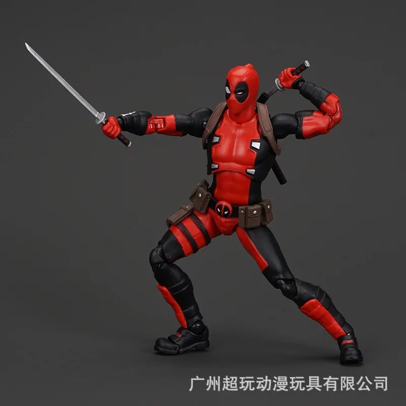 Mafex-Marvel X-Men Deadpool Figuras de Ação Anime, Versão Quadrinhos, Decoração Cartoon, Modelo de Brinquedo Colecionável, Presente de Aniversário Infantil, 082