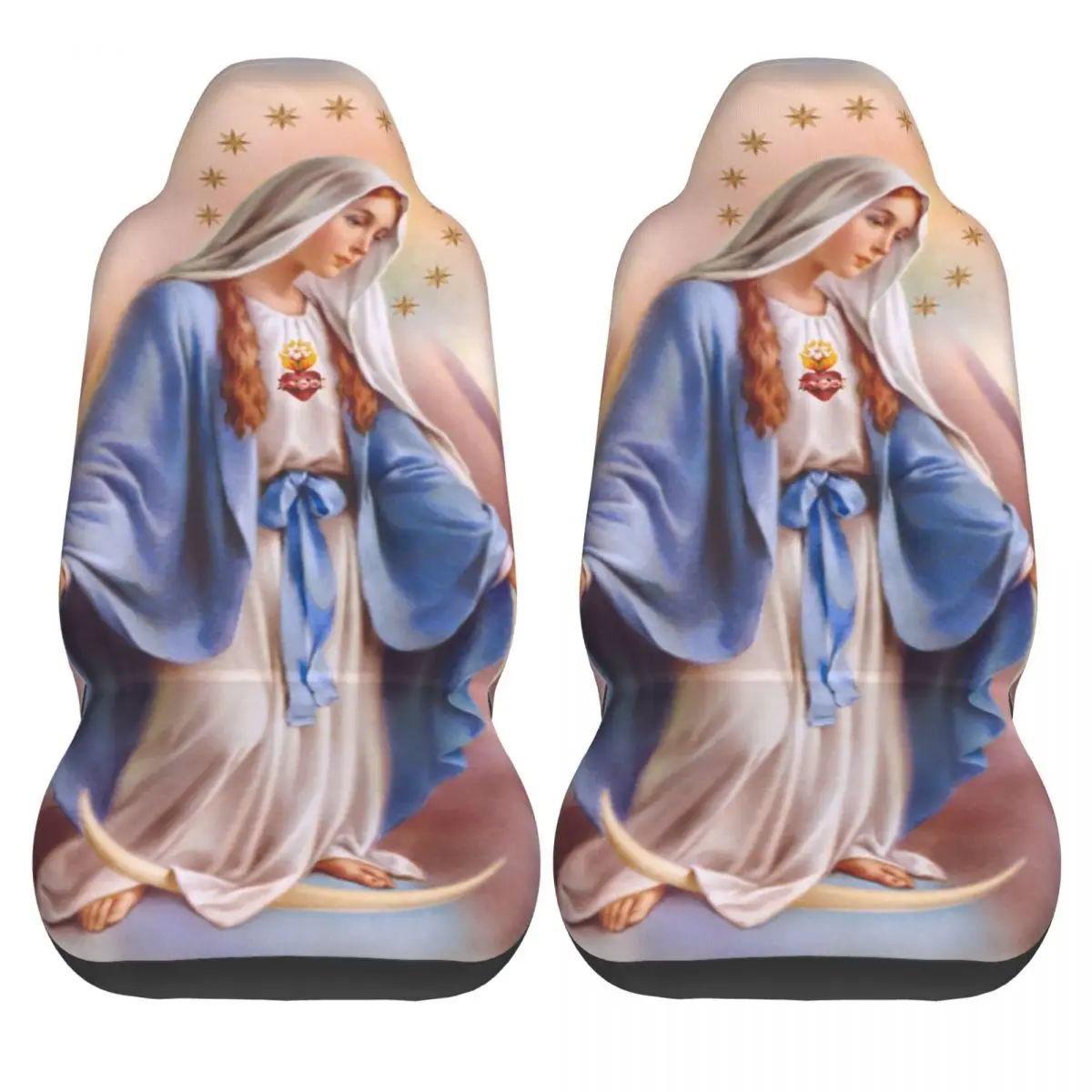 Our Lady Of Guadalupe Universal Car Seat Cover Auto Interior For SUV Virgin Mary Christian Auto Seat Cover Polyester Fishing