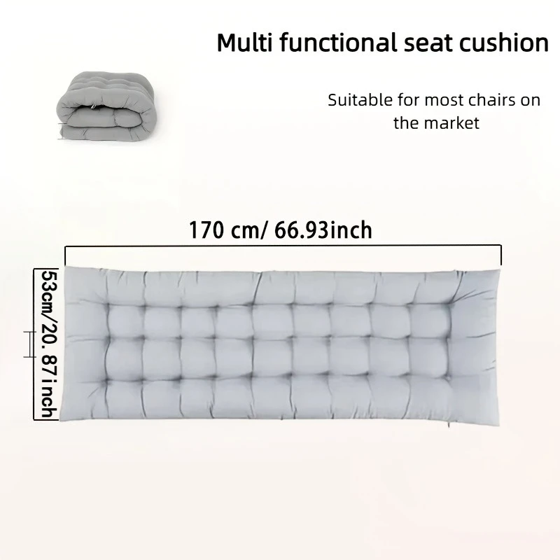 

170x53cm Long Quilted Chair Cushion Courtyard Furniture Chair Cushion Multifunctional Replacement Pad for Bench Chair Car Seat